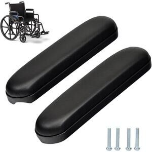 10-1/4" Universal Wheelchair Armrest Pads Pair w Screws Replacement Set